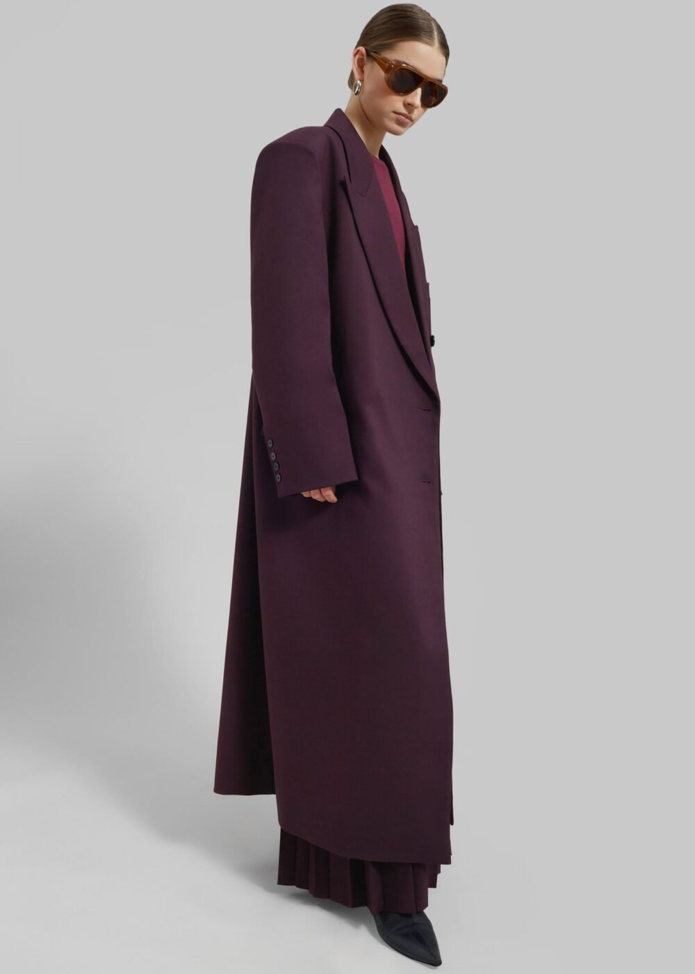 Long Coat - Burgundy - Image 6