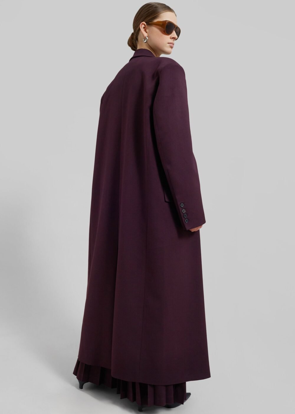 Long Coat - Burgundy - Image 2