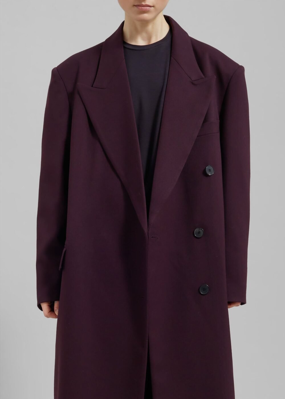 Long Coat - Burgundy - Image 5