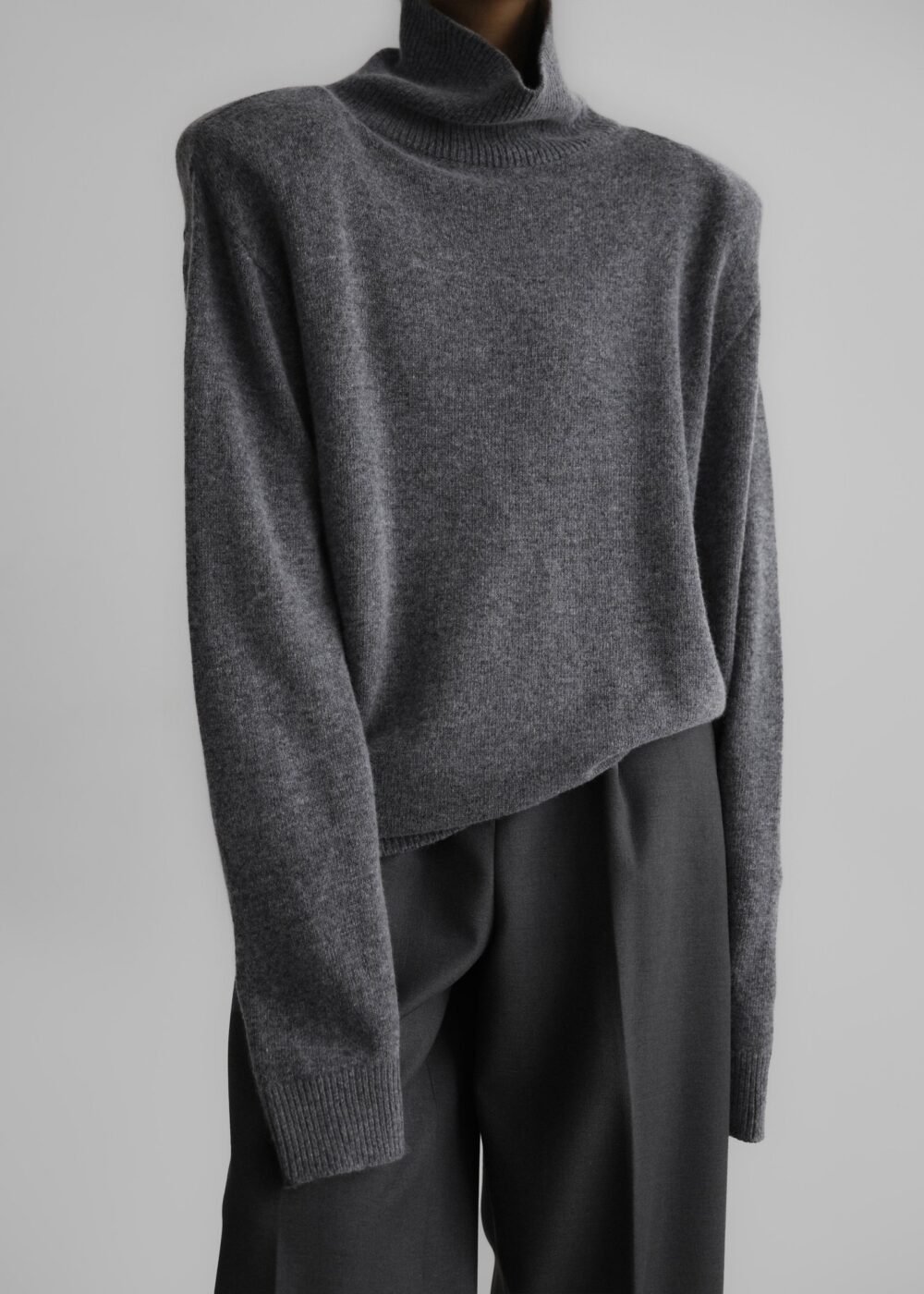 Mini Padded Sweater Dress - Grey - Image 3