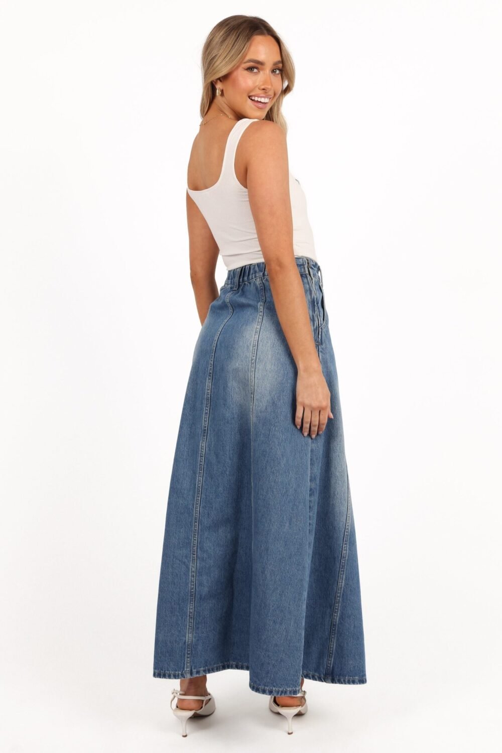 Denim Skirt - Mid Wash Denim - Image 6