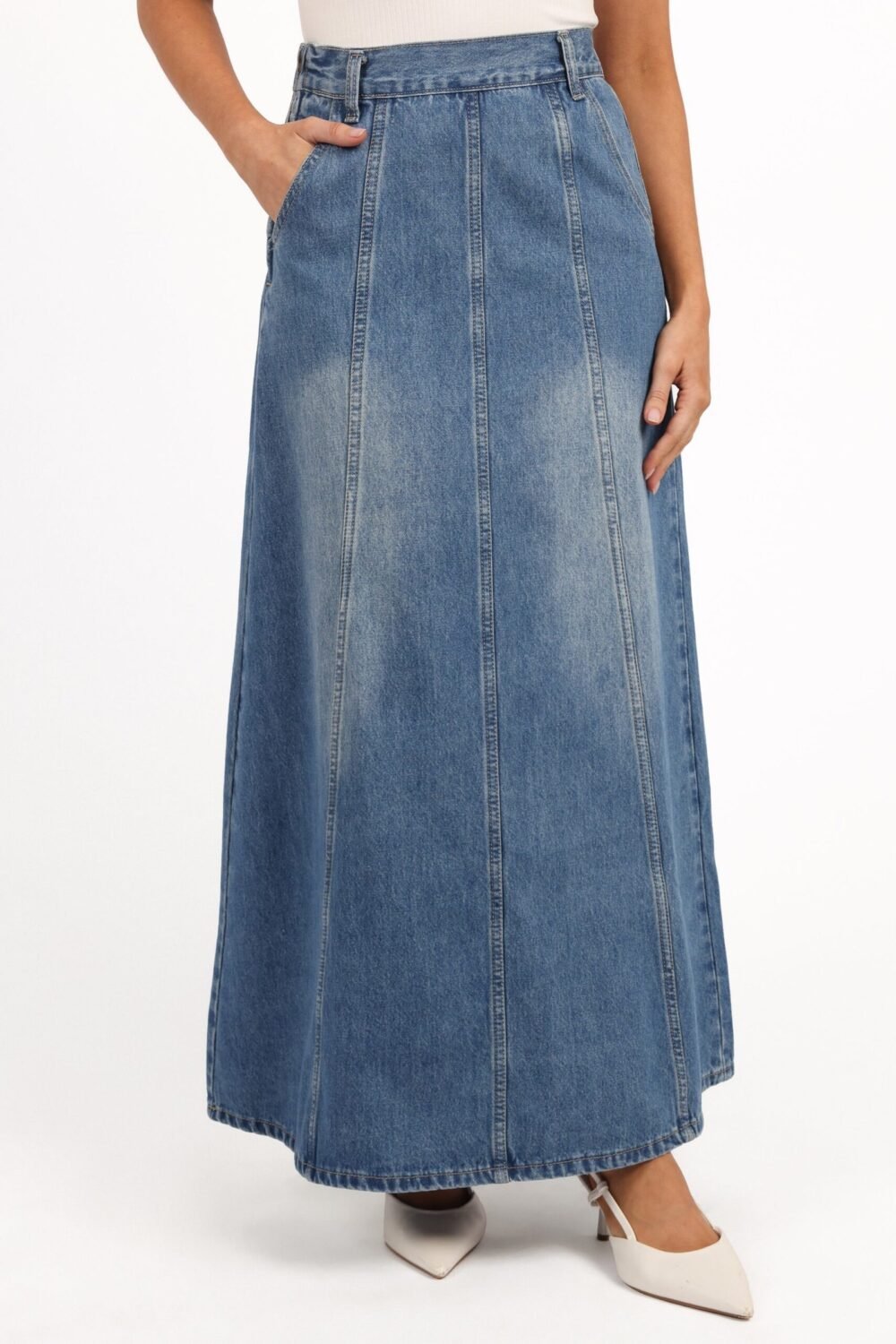 Denim Skirt - Mid Wash Denim - Image 4