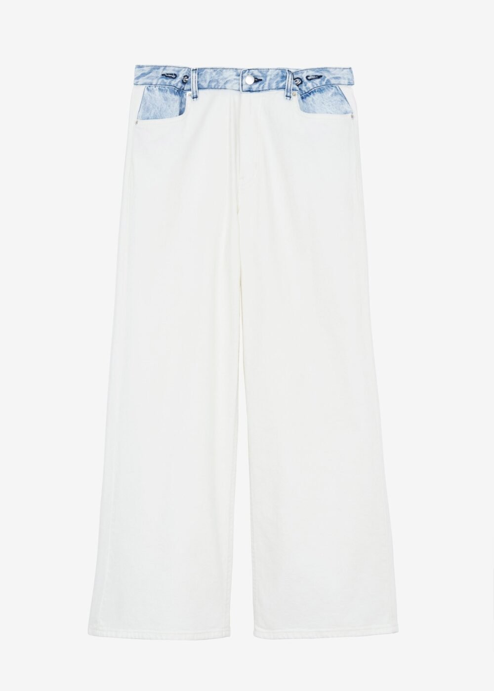 Contrast Denim Pants - Off White/Blue - Image 11