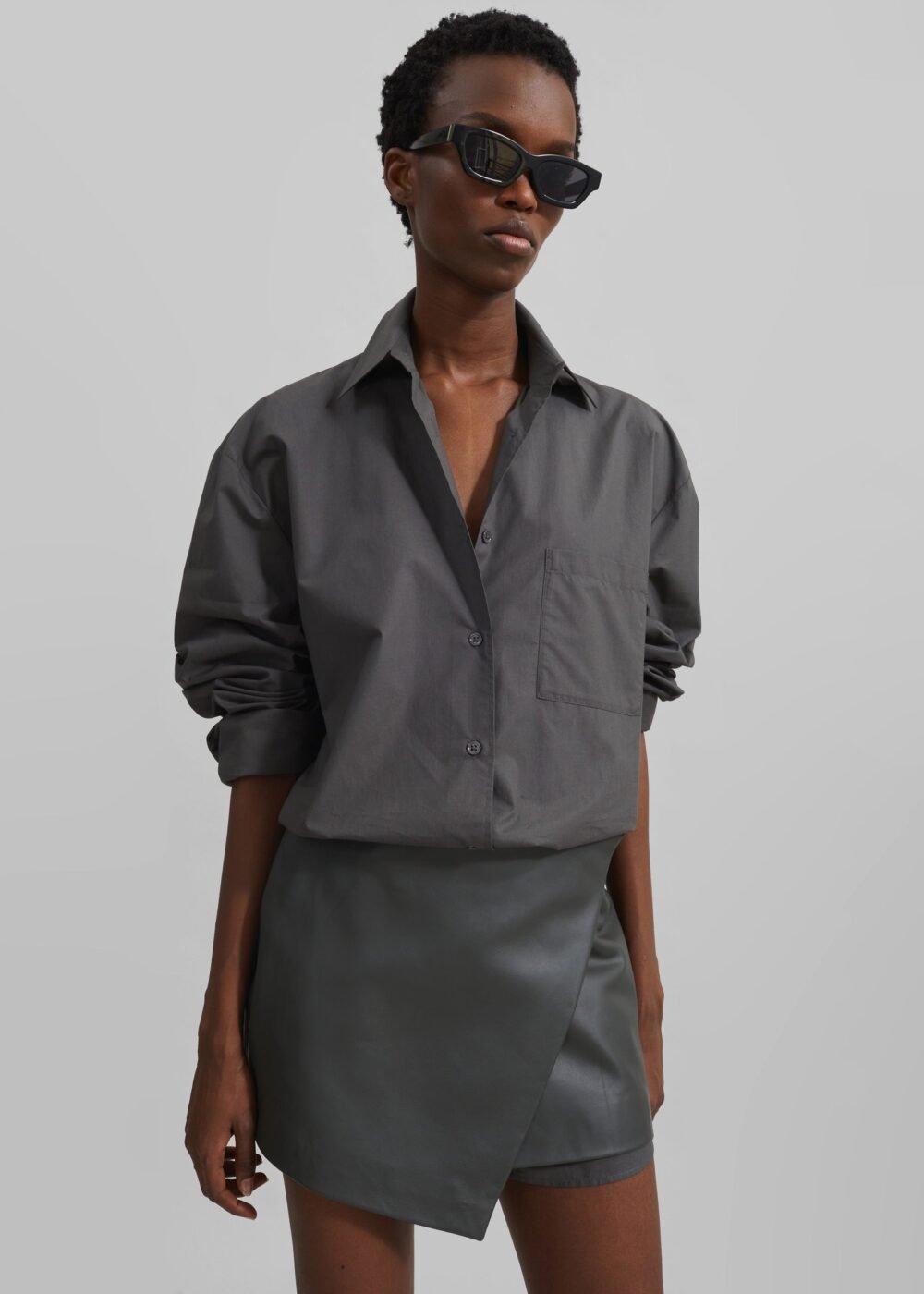 Organic Cotton Long Shirt - Light Khaki - Image 3