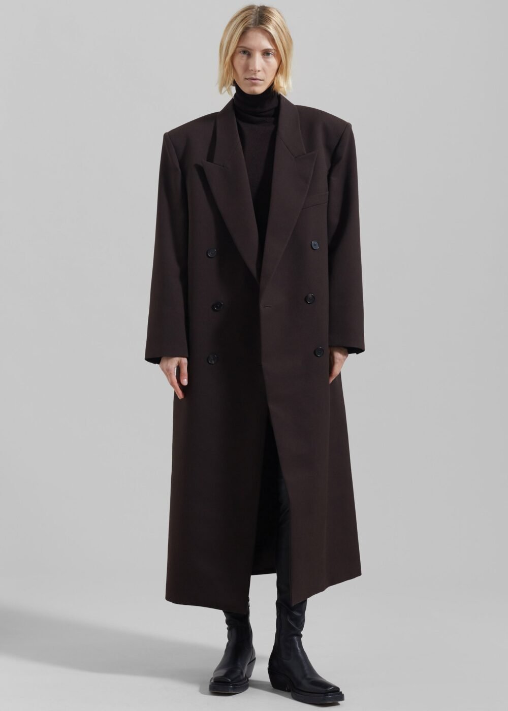 Long Coat - Brown - Image 4