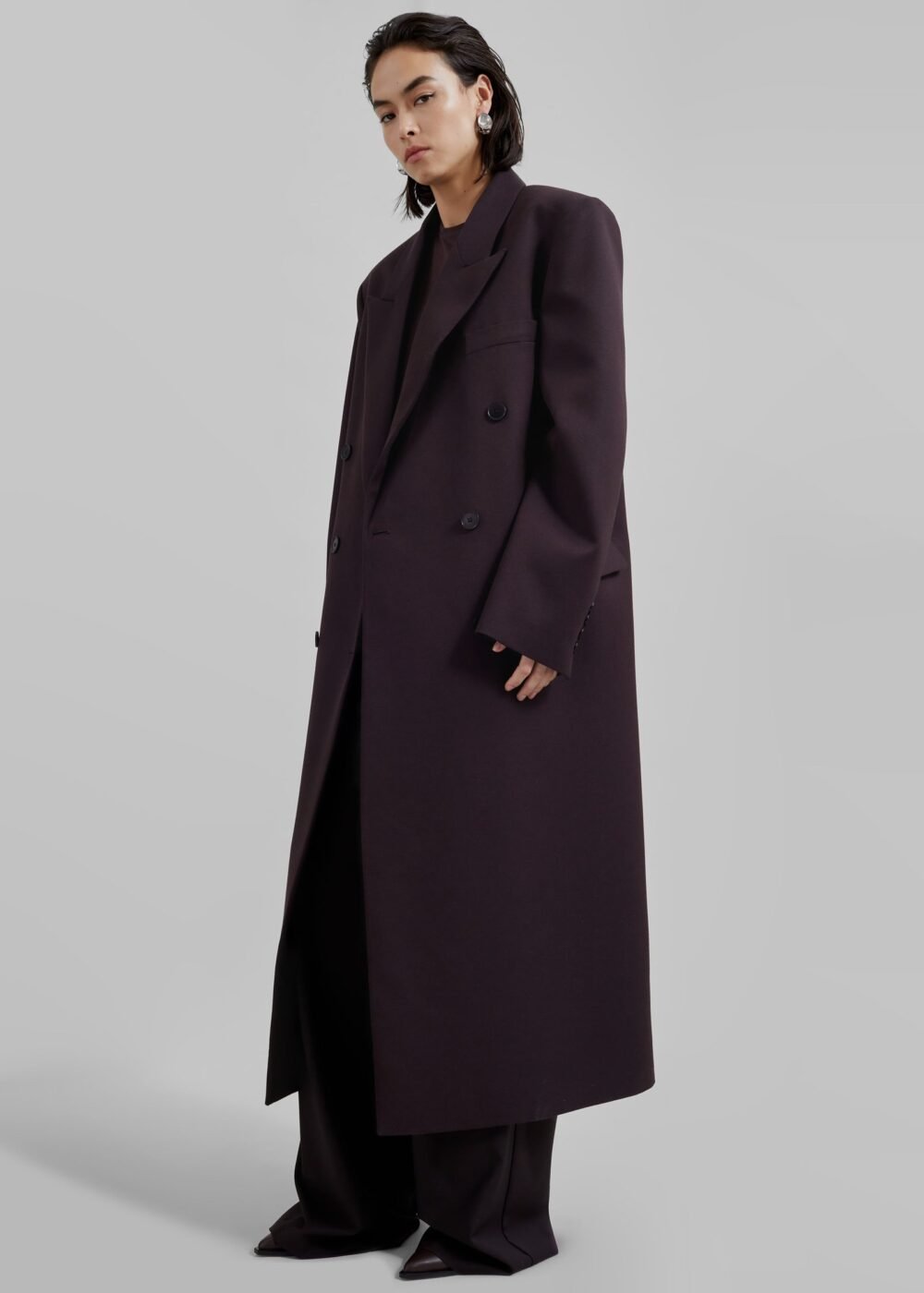 Long Coat - Dark Plum - Image 8