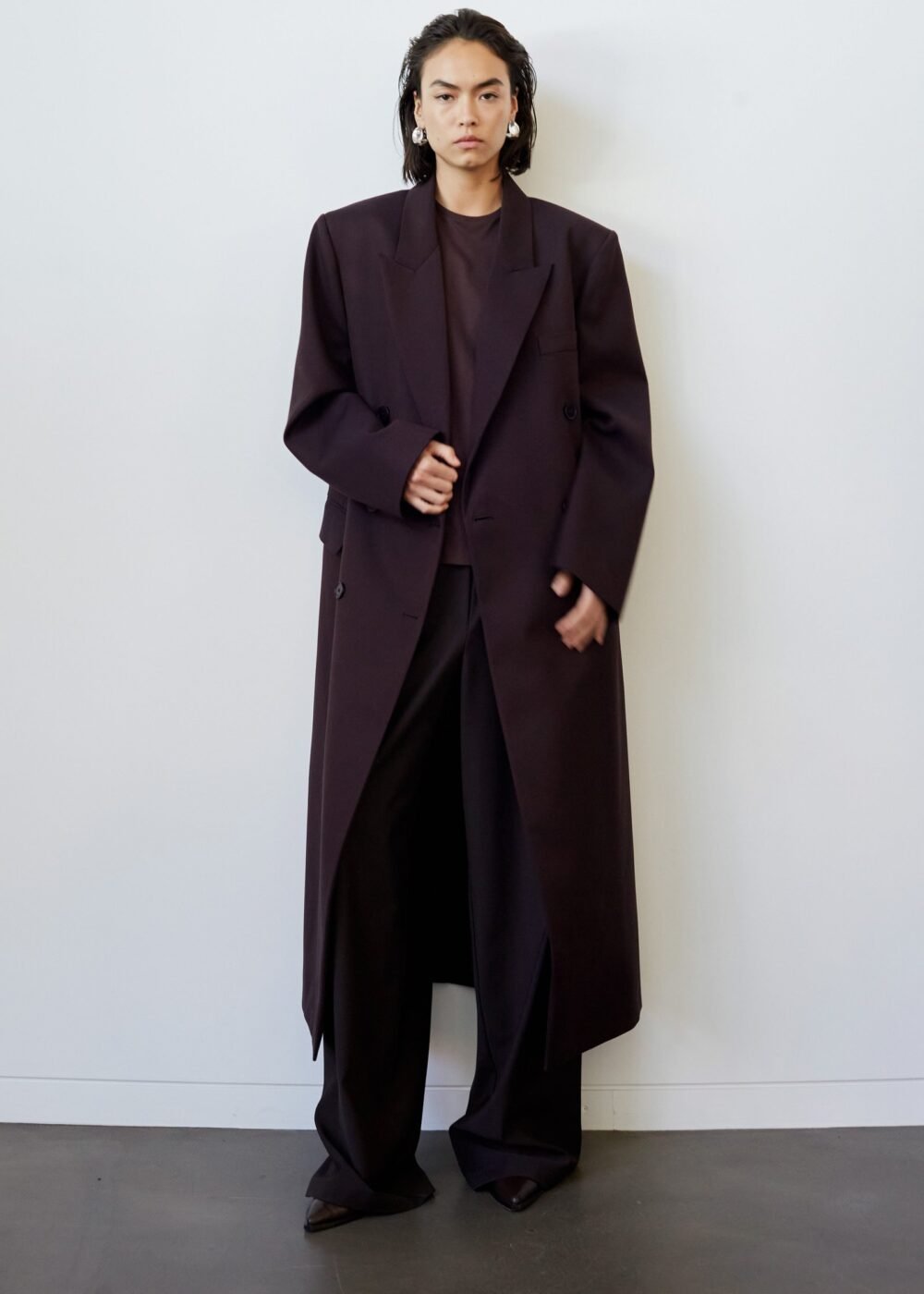 Long Coat - Dark Plum - Image 7