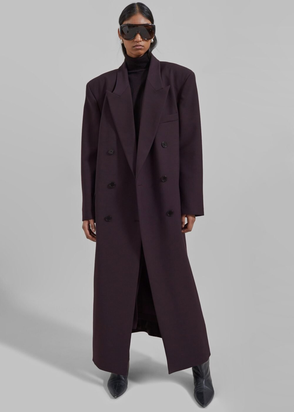 Long Coat - Dark Plum - Image 4