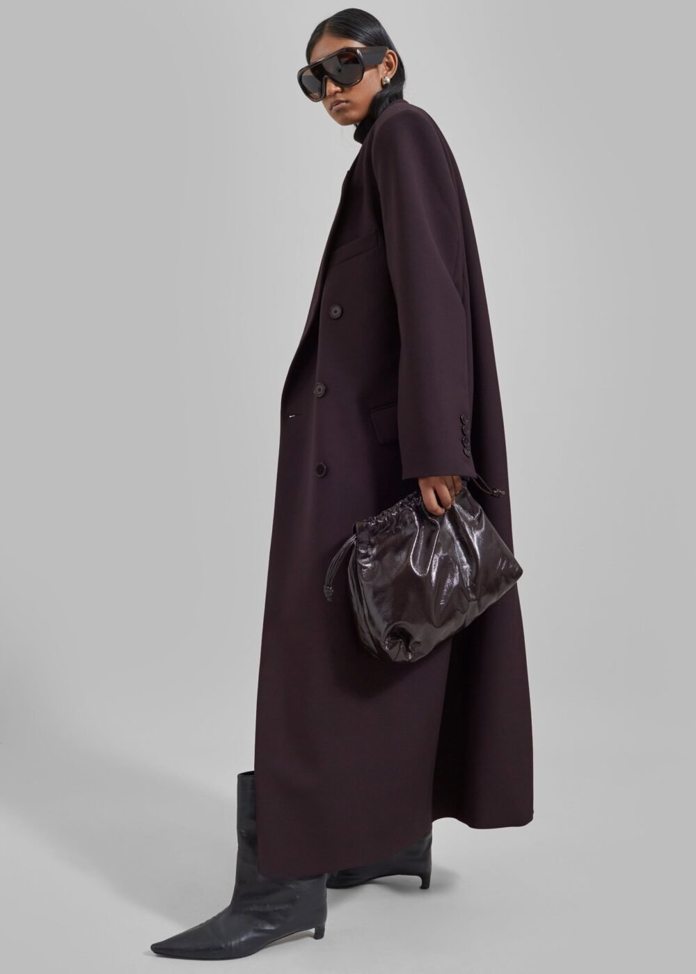 Long Coat - Dark Plum - Image 5