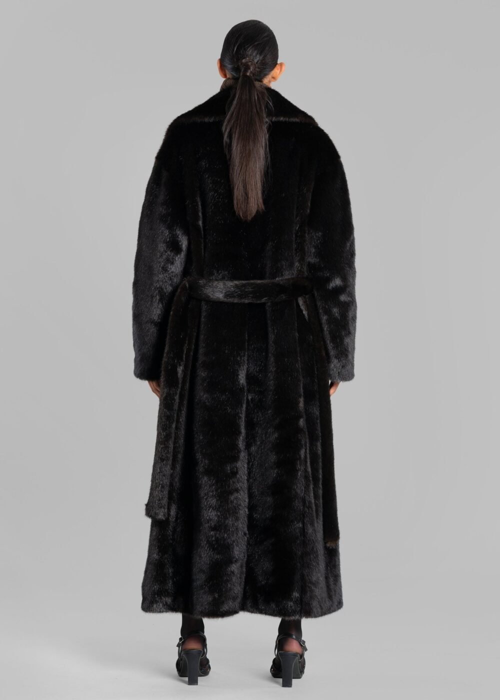 Faux Fur Coat - Dark Espresso - Image 8