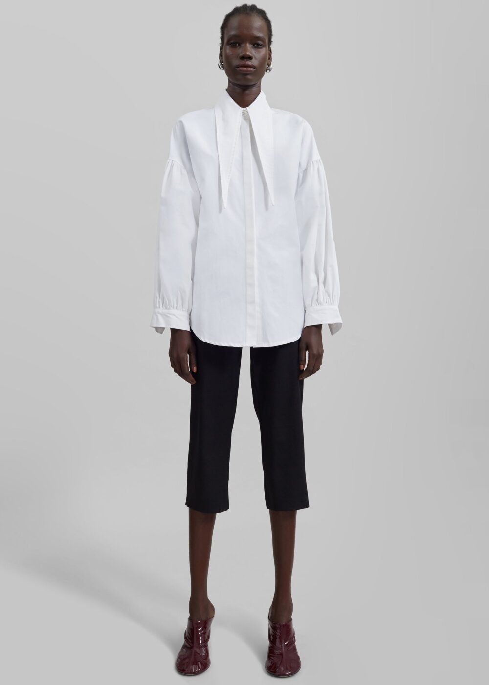 Long Collar Shirt - White - Image 4