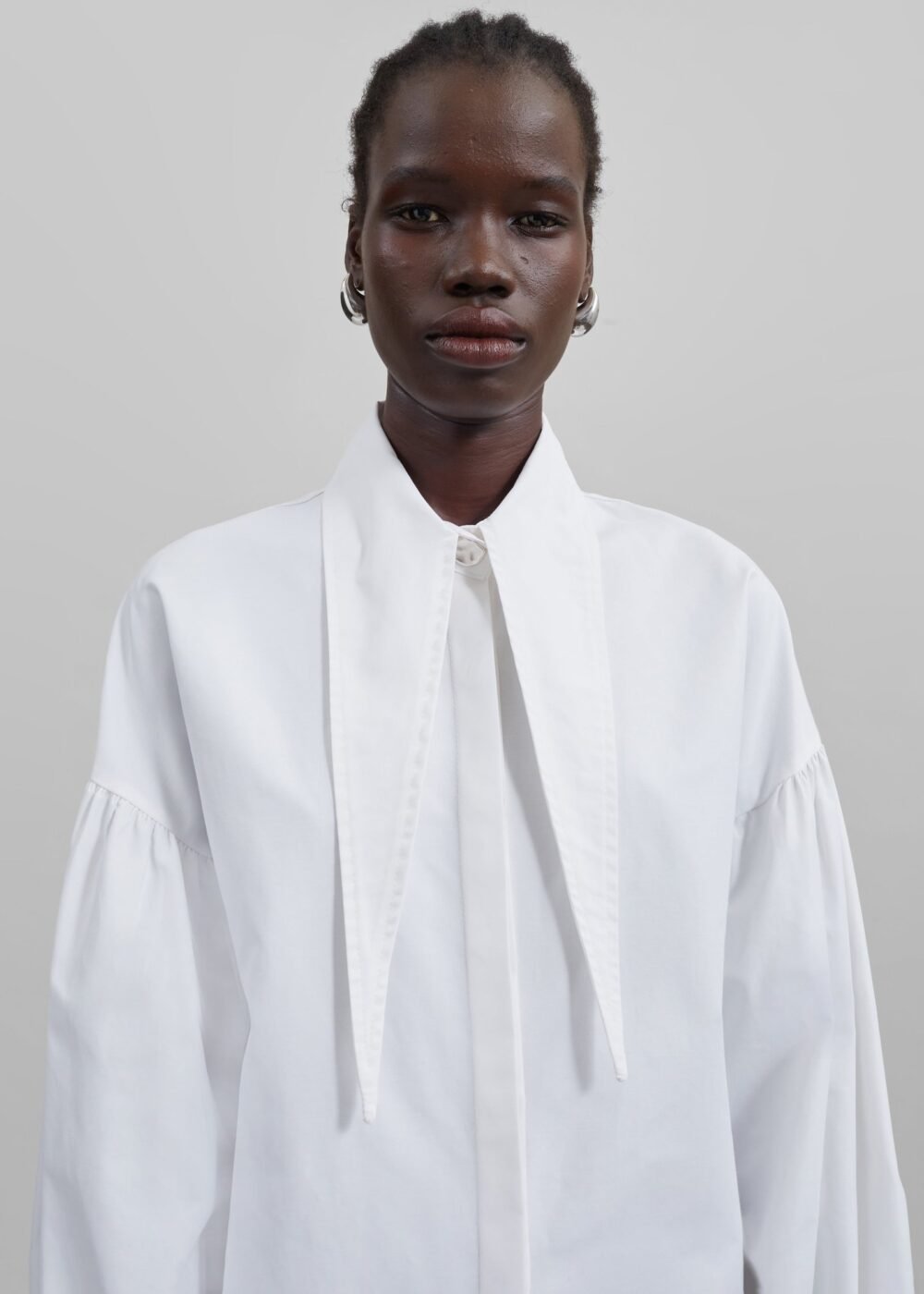 Long Collar Shirt - White - Image 7