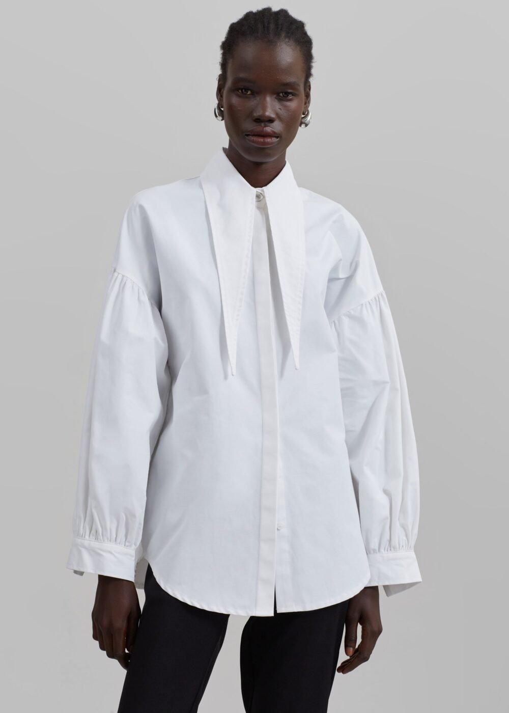 Long Collar Shirt - White - Image 10