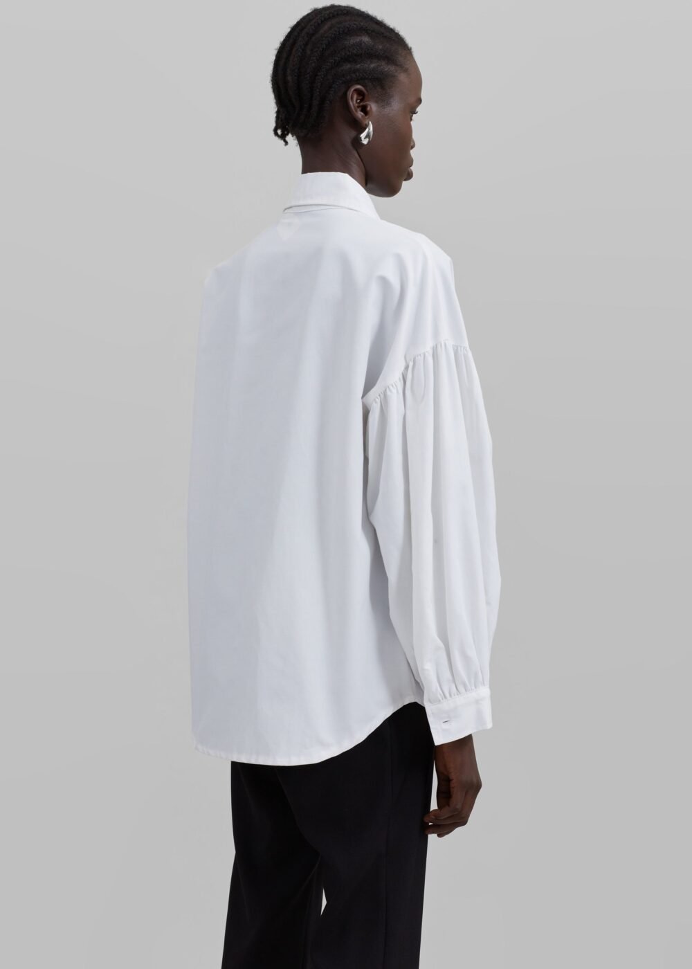 Long Collar Shirt - White - Image 11