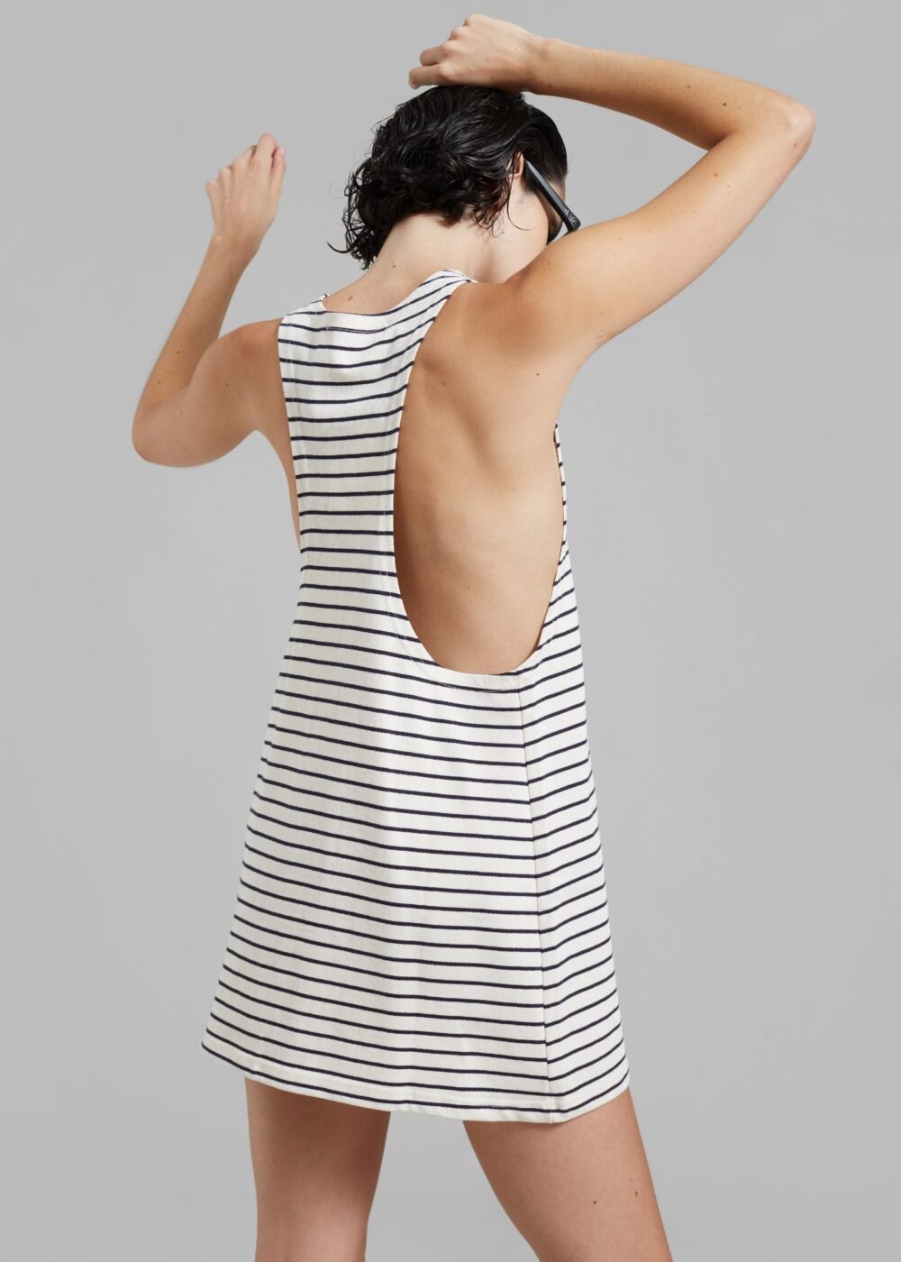 Halter Dress - Navy Stripe - Image 2