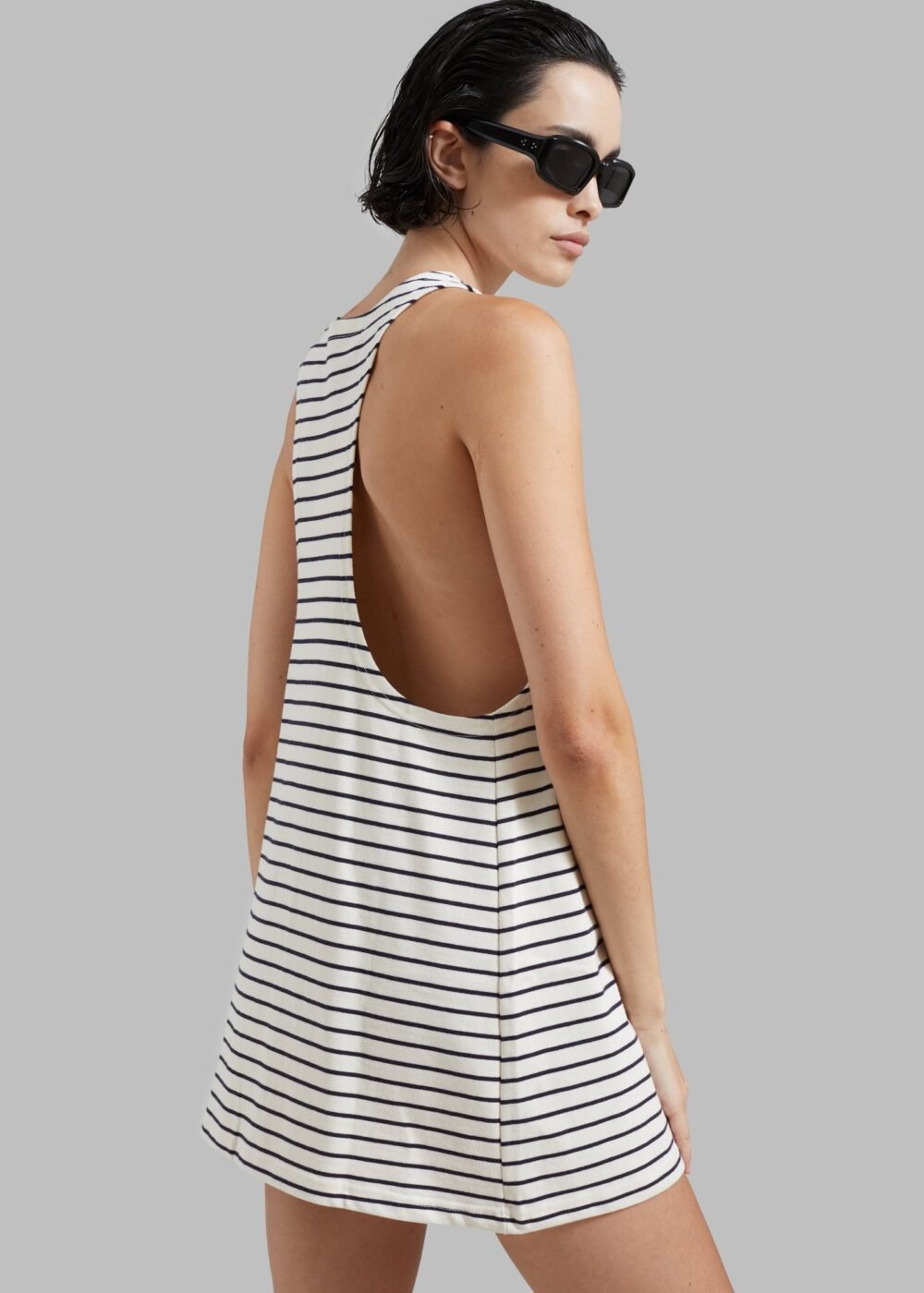 Halter Dress - Navy Stripe - Image 9