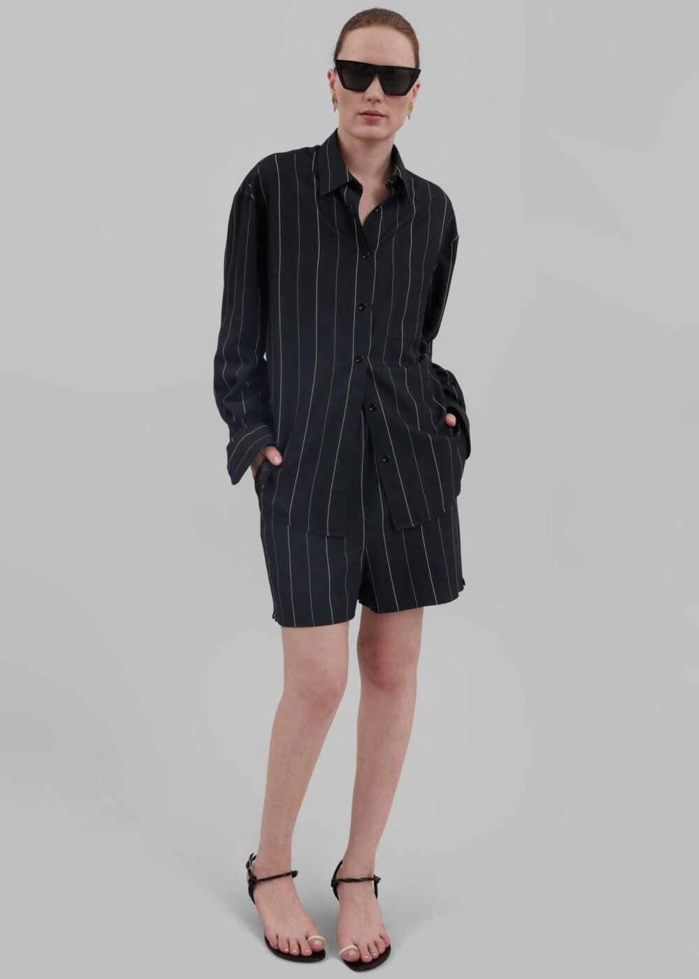 Shirt - Black/Beige Stripe