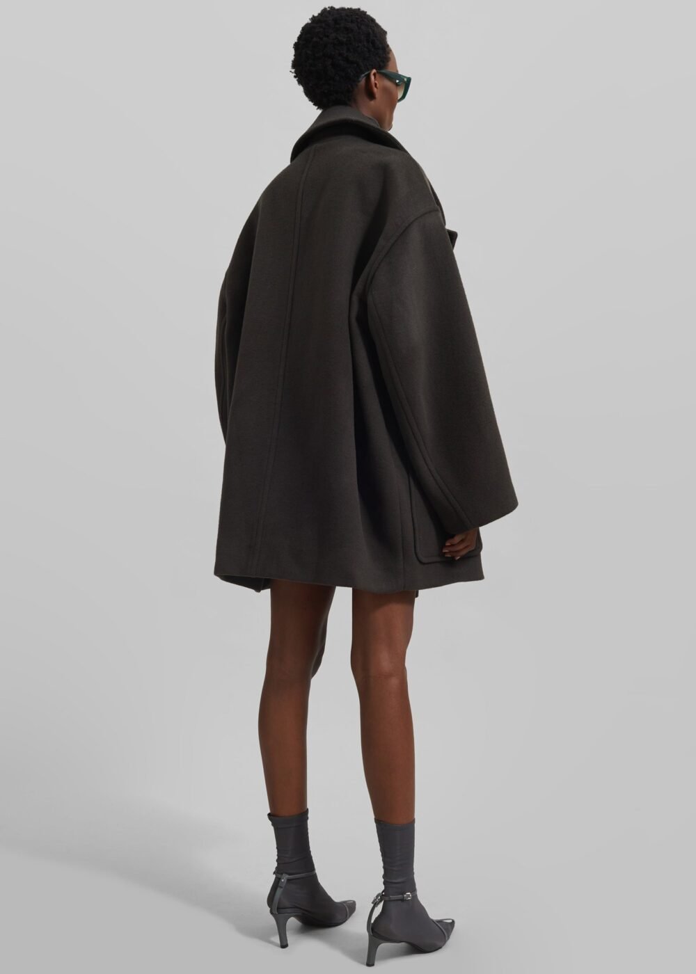 Oversized Peacoat - Khaki - Image 7