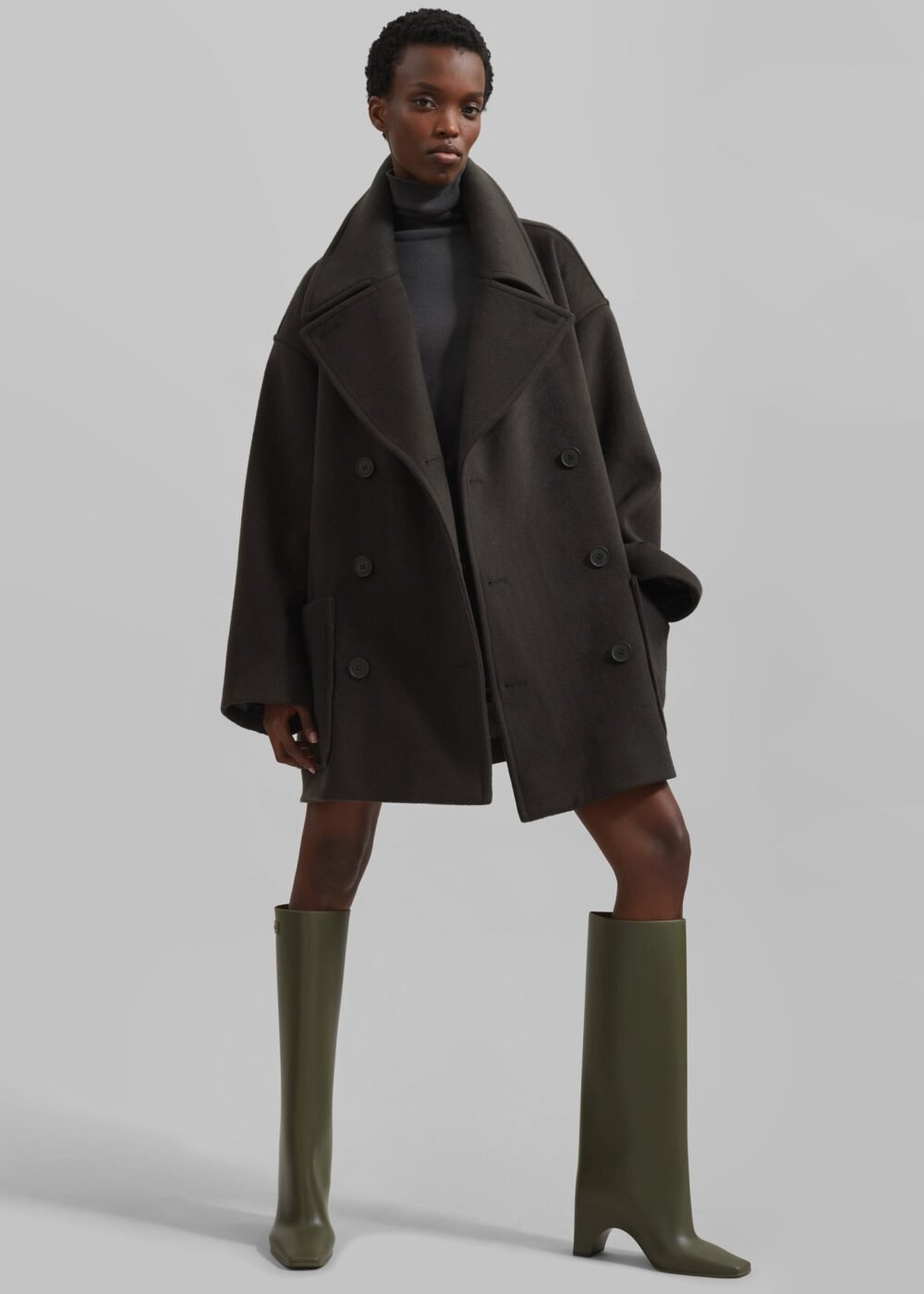 Oversized Peacoat - Khaki