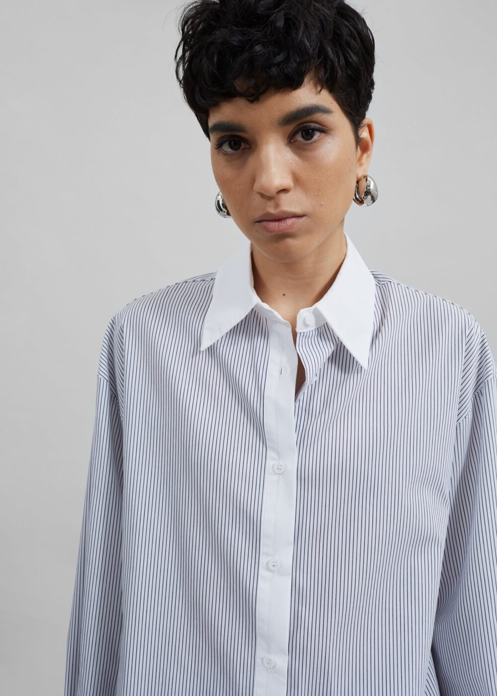 Button Up Shirt - Black/White Stripe - Image 4