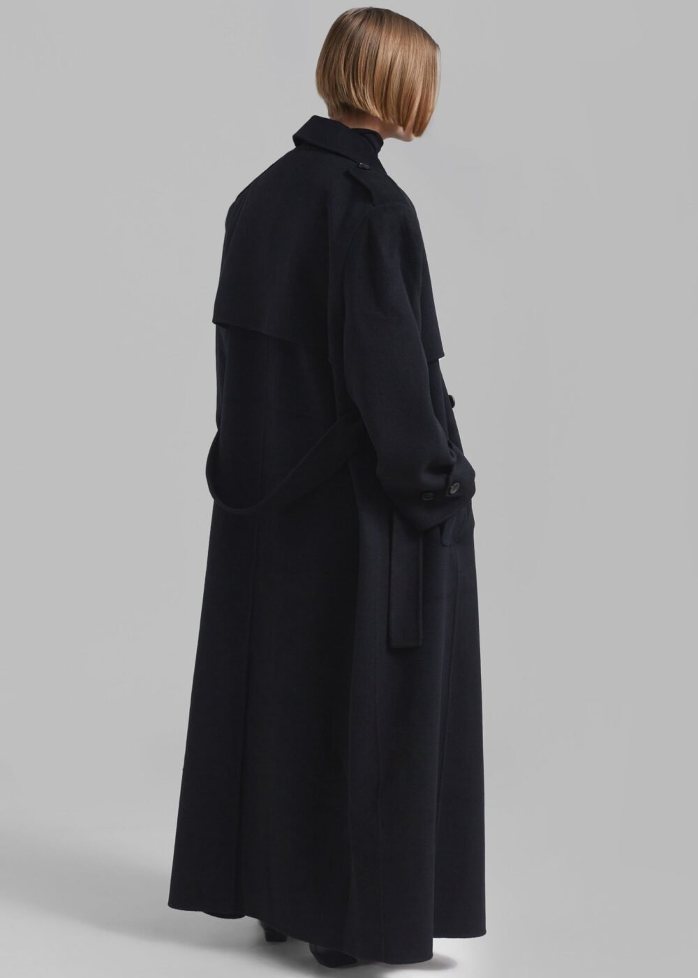 Padded Trench Coat - Black - Image 9