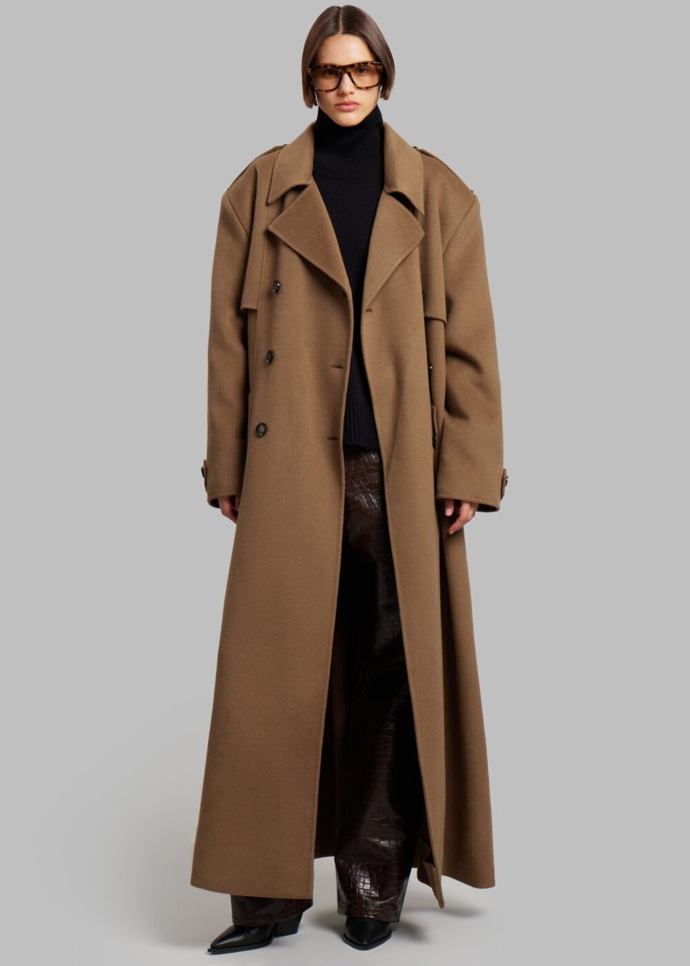 Padded Trench Coat - Camel - Image 4