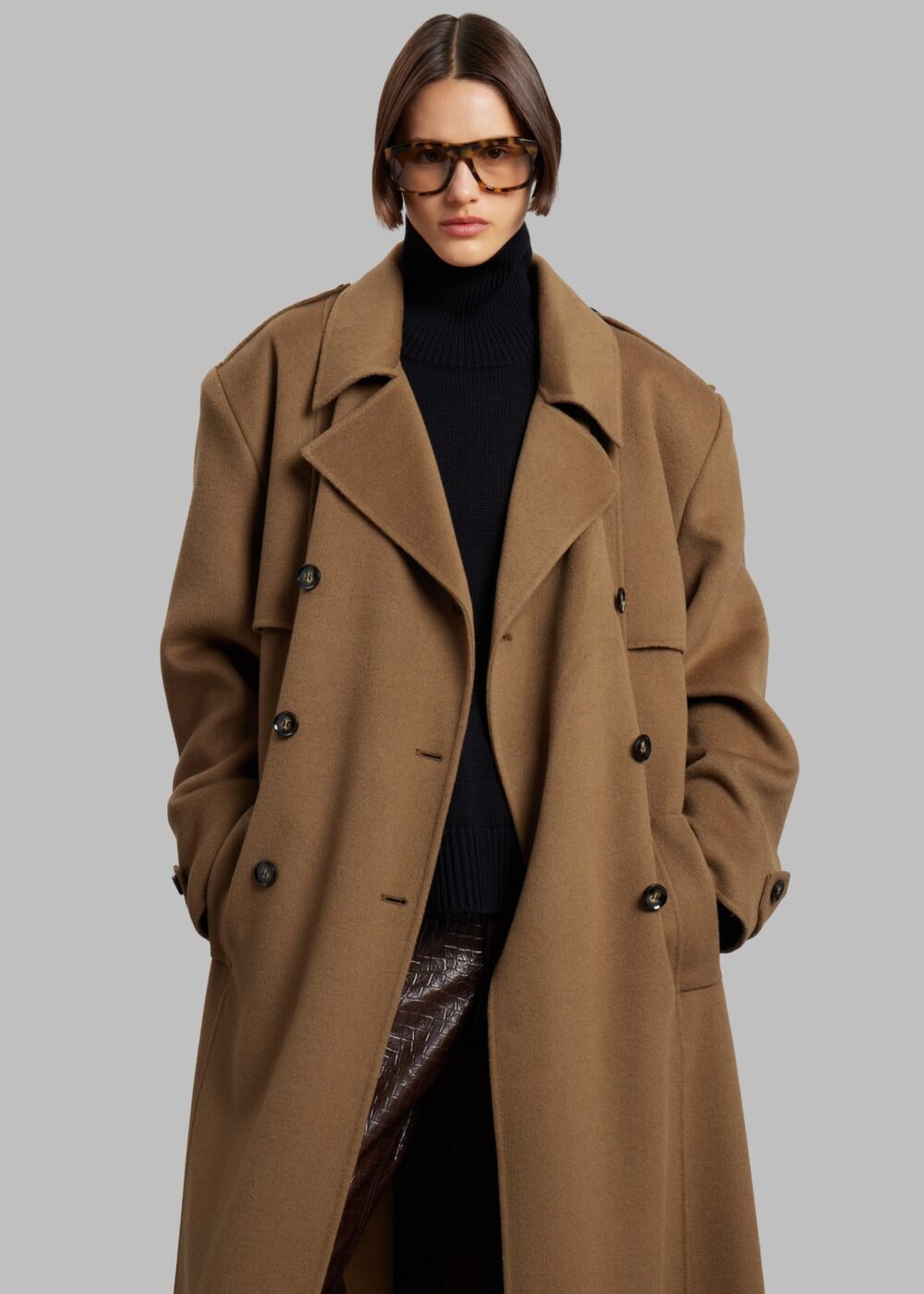 Padded Trench Coat - Camel - Image 2