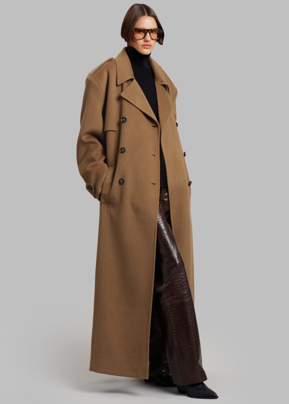 Padded Trench Coat - Camel - Image 5