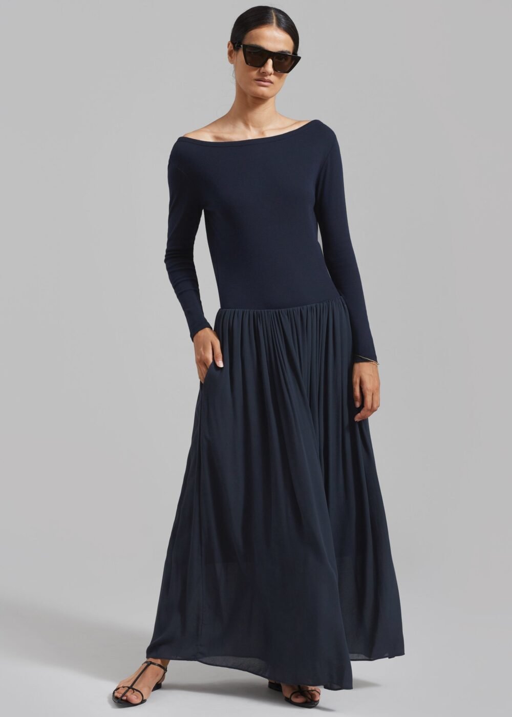 Skirt Maxi Dress - Navy - Image 5