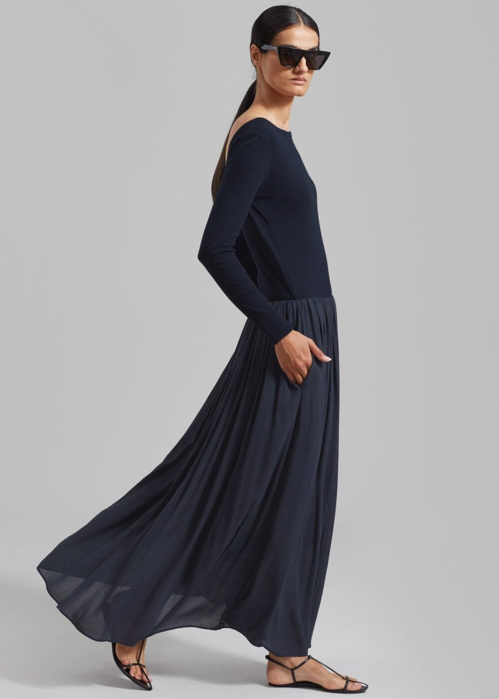 Skirt Maxi Dress - Navy - Image 4