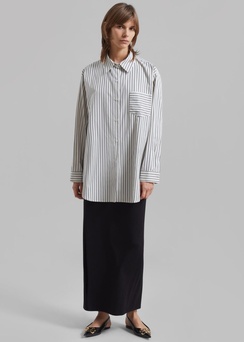 Pocket Shirt - White/Black Stripe - Image 5