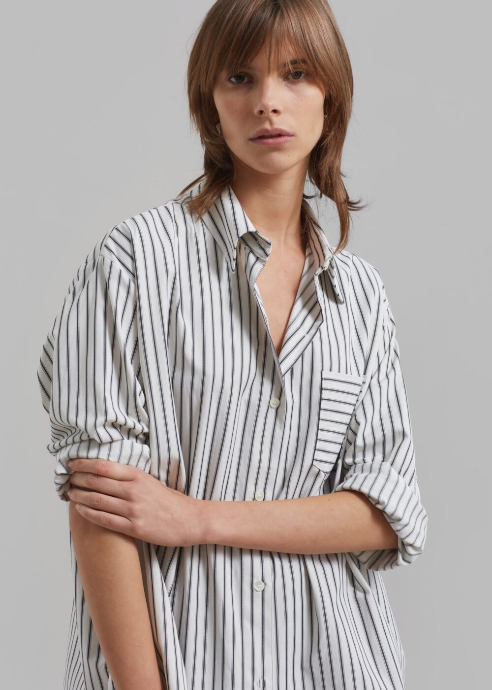 Pocket Shirt - White/Black Stripe - Image 3