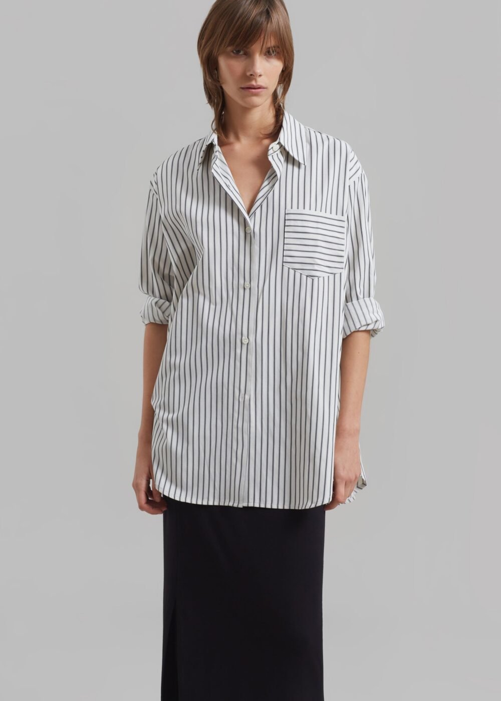 Pocket Shirt - White/Black Stripe - Image 4