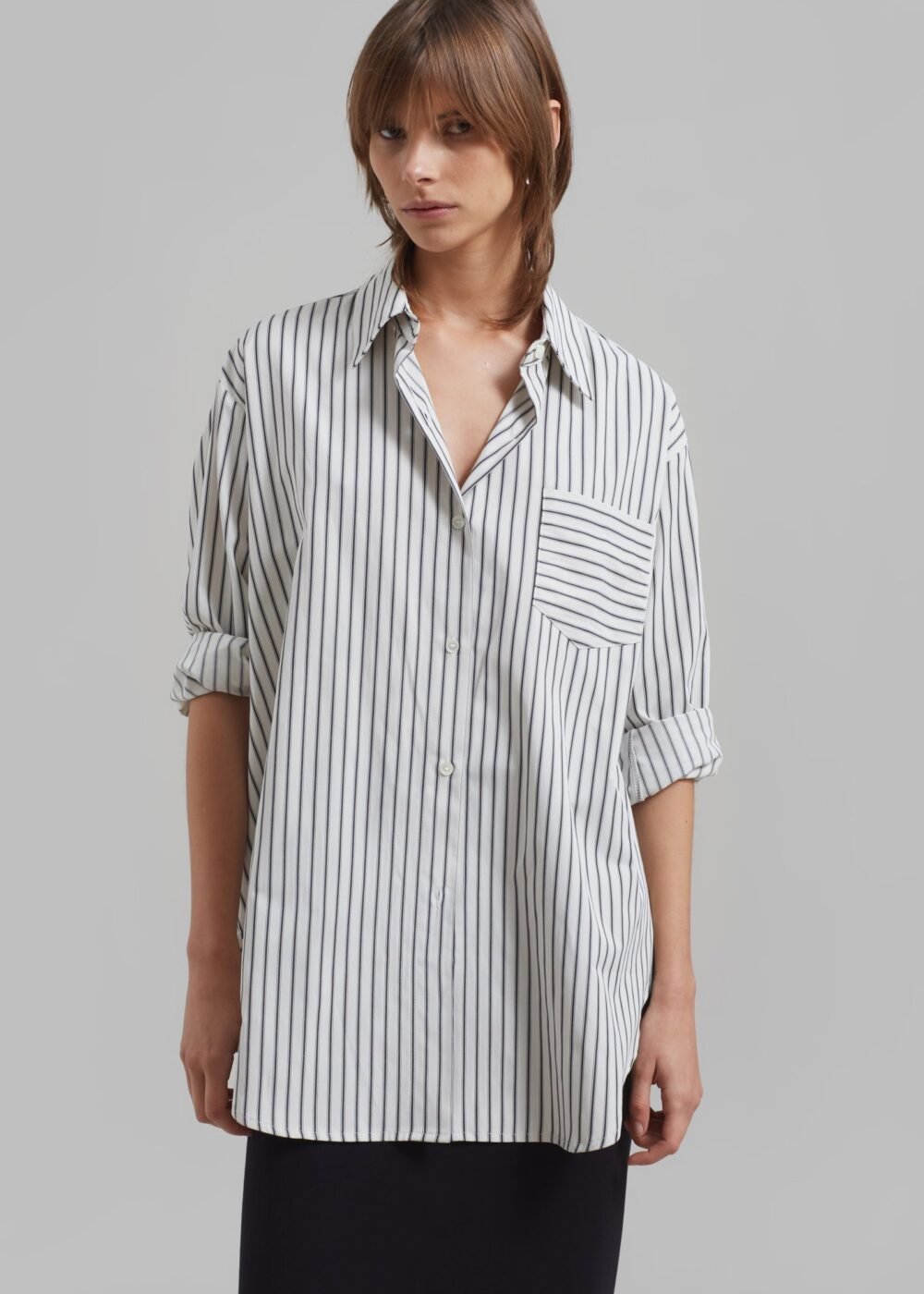 Pocket Shirt - White/Black Stripe - Image 6