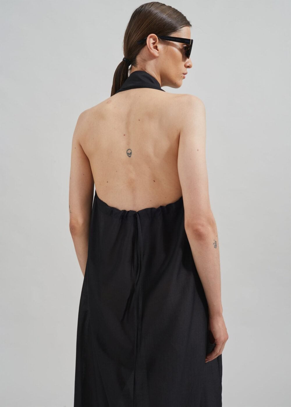 Sheer Halter Dress - Black - Image 7