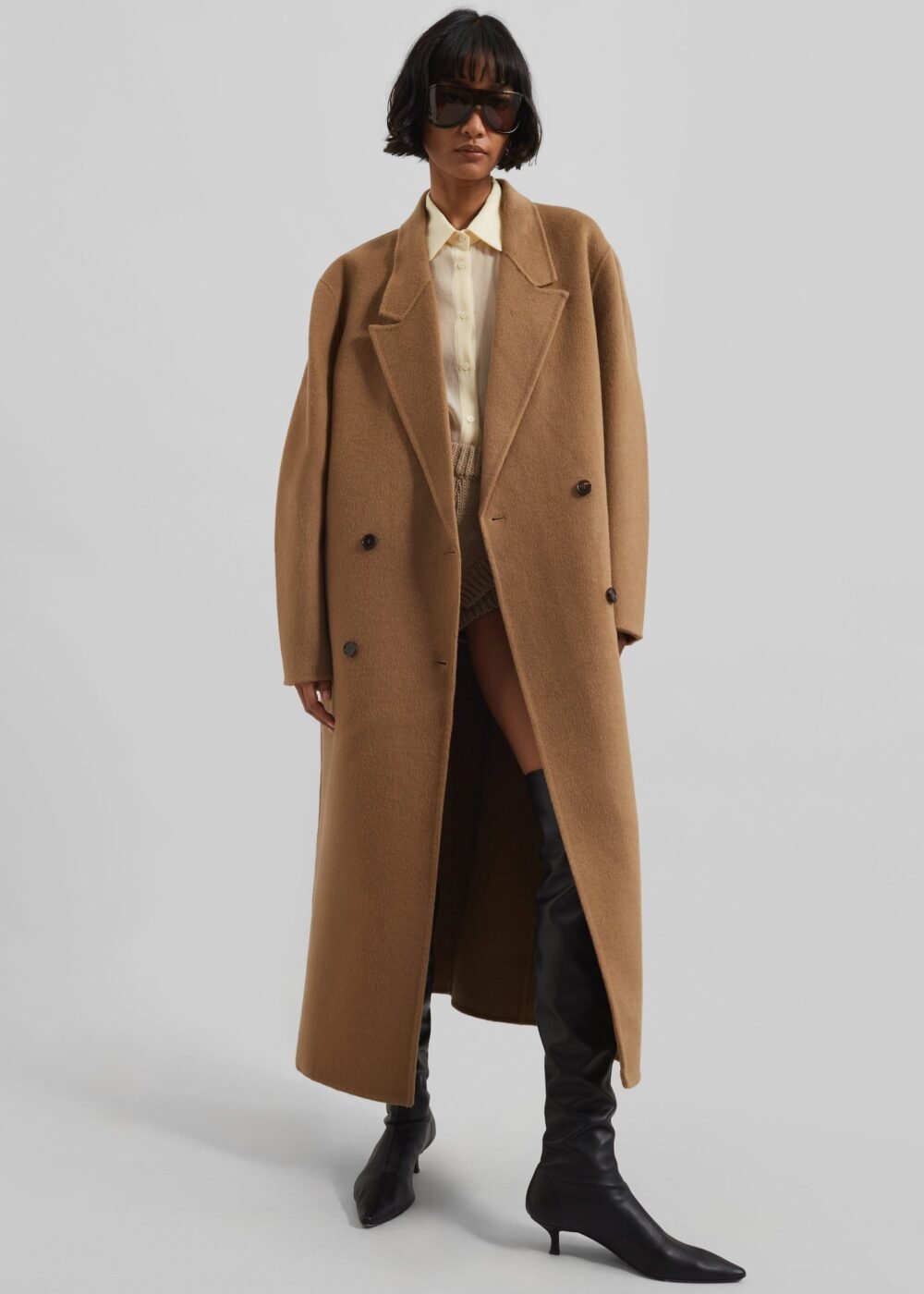 Oversized Wool Coat - Camel