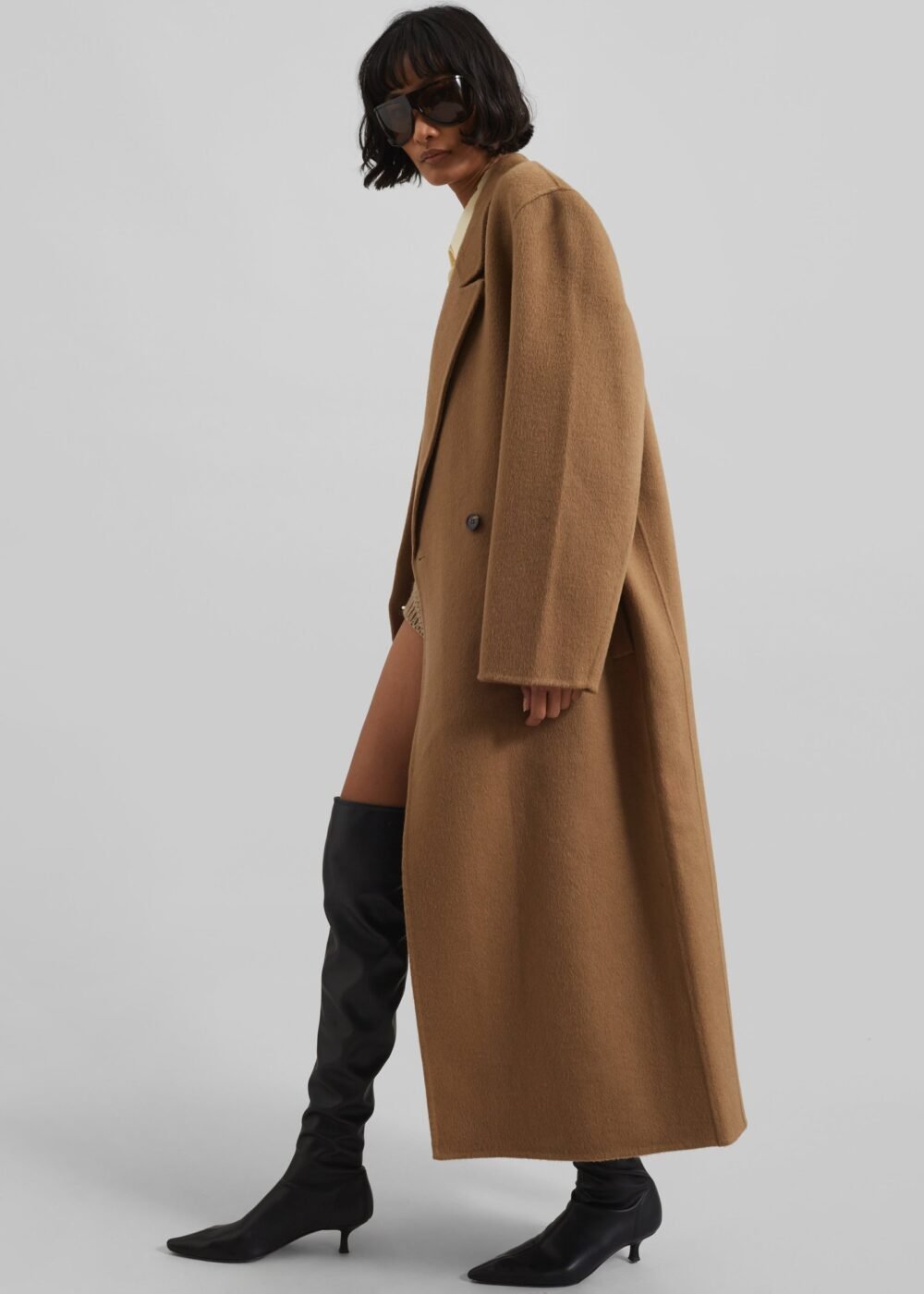 Oversized Wool Coat - Camel - Image 6