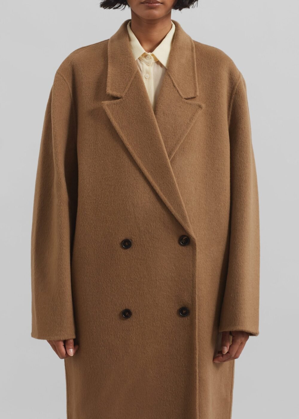 Oversized Wool Coat - Camel - Image 7