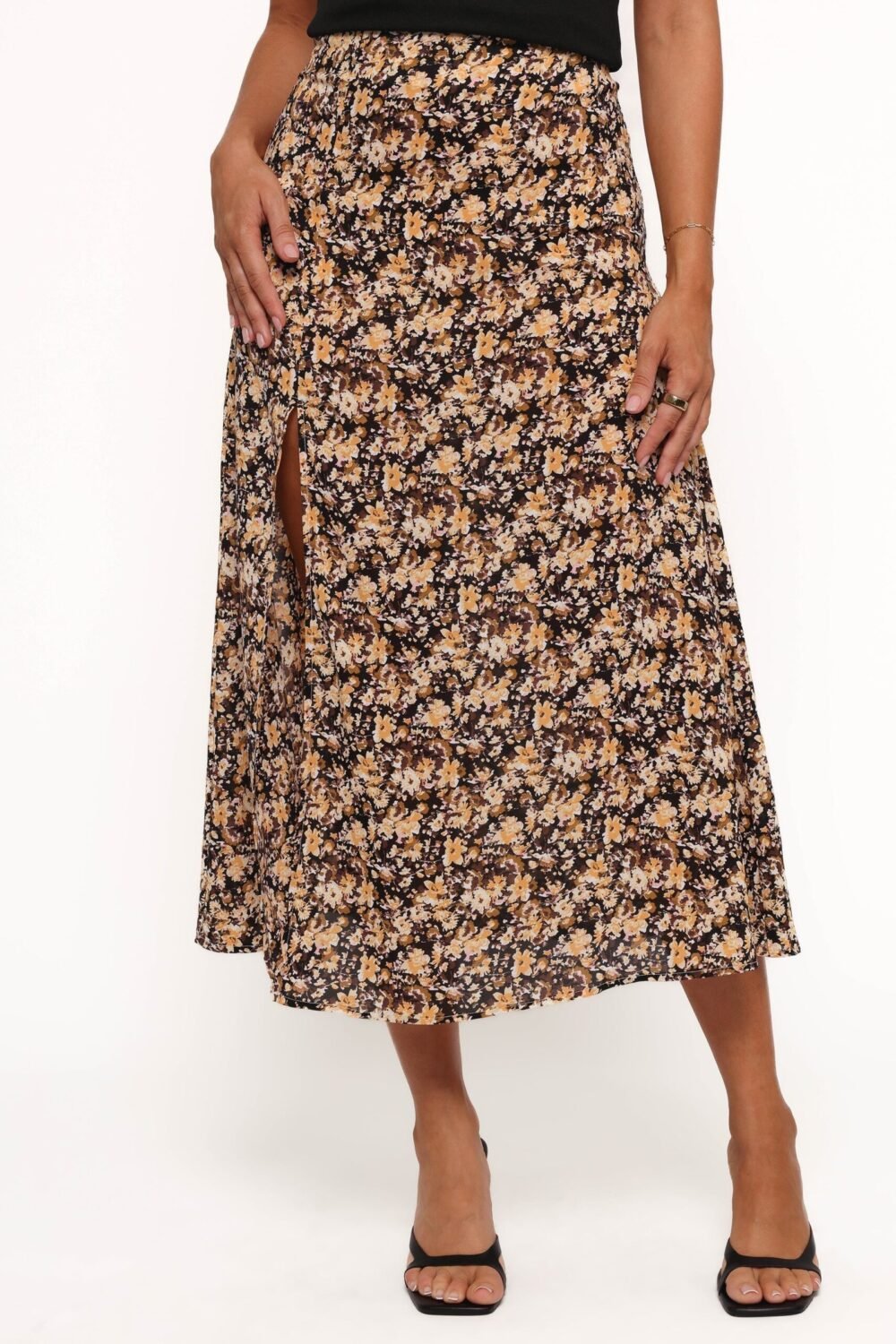 Midi Skirt - Black Ditsy Floral - Image 4