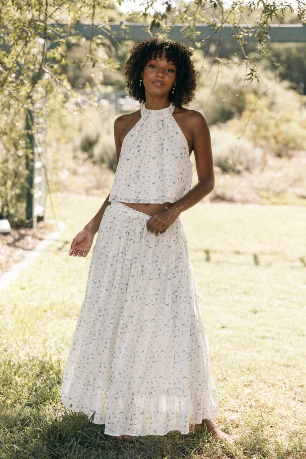 Maxi Skirt - Blue Floral