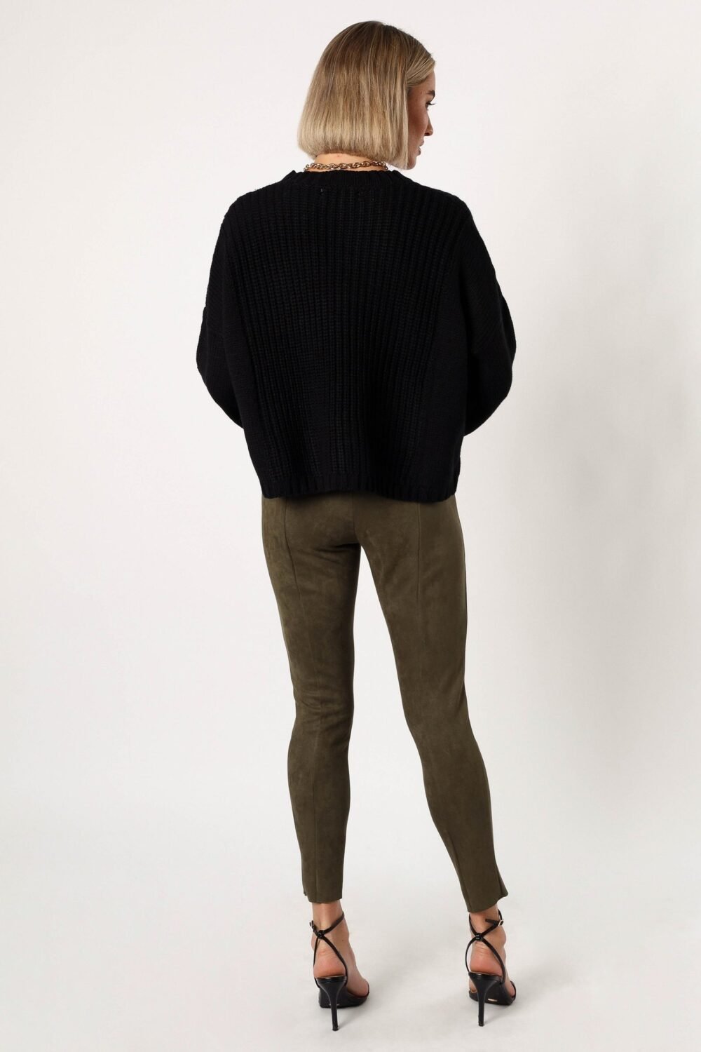 Suede Look Legging - Olive - Image 3