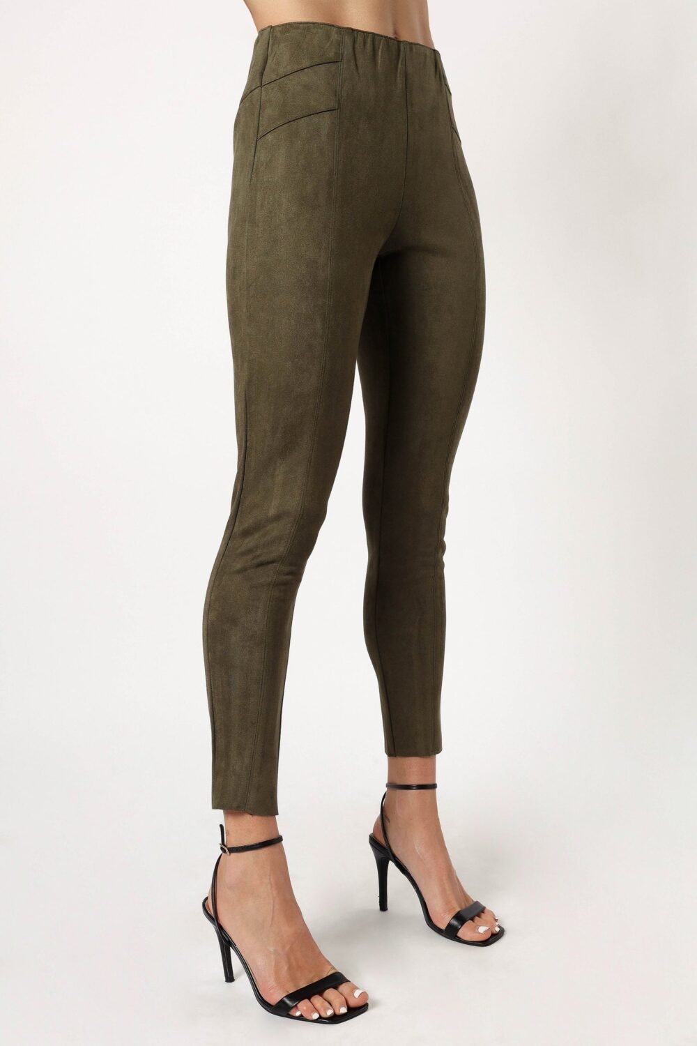 Suede Look Legging - Olive - Image 5