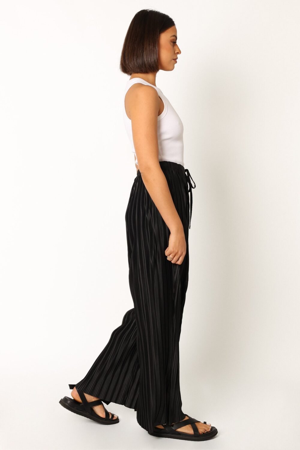 Pleated Pants - Black - Image 5