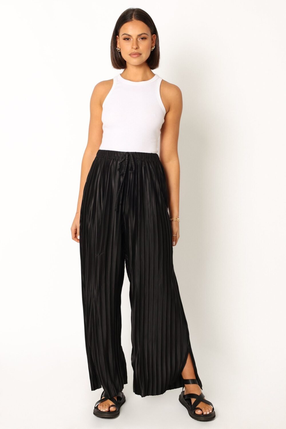 Pleated Pants - Black - Image 6