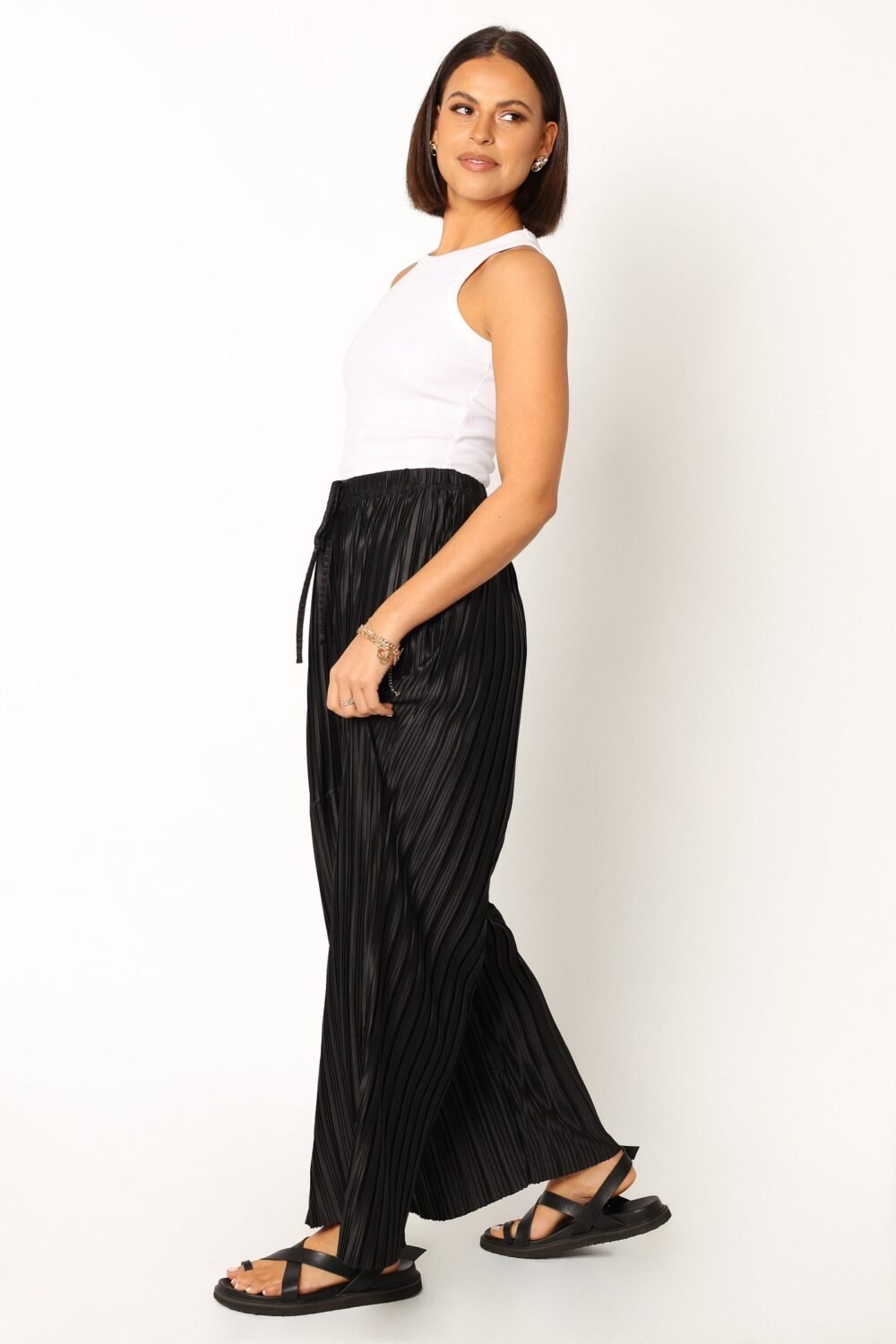 Pleated Pants - Black - Image 7